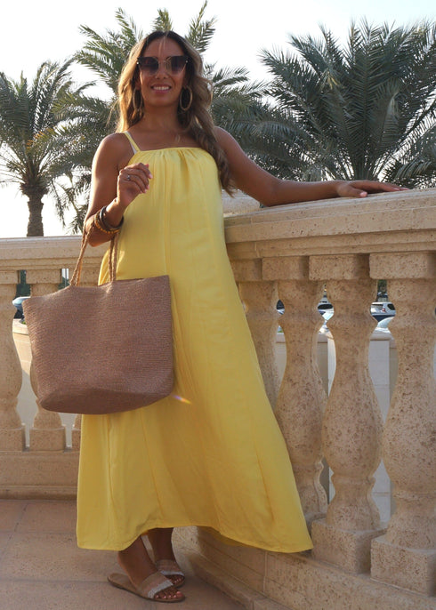 The Spaghetti Maxi Dress - Summer Yellow dubai outfit dress brunch fashion mums