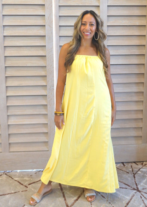 The Spaghetti Maxi Dress - Summer Yellow dubai outfit dress brunch fashion mums