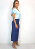 The Stephanie Skirt - Perfect Navy Satin dubai outfit dress brunch fashion mums