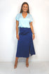 The Stephanie Skirt - Perfect Navy Satin dubai outfit dress brunch fashion mums