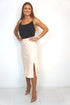 The Stephanie Skirt - Perfect Nude Satin dubai outfit dress brunch fashion mums