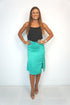 The Stephanie Skirt - Teal Green Satin dubai outfit dress brunch fashion mums