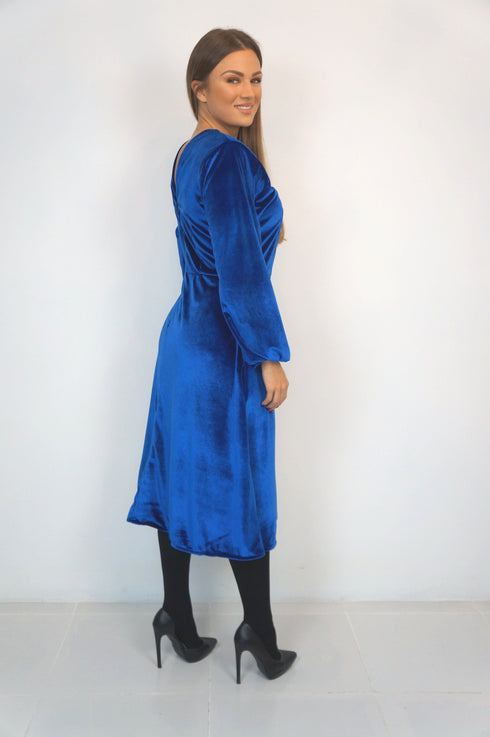 The Velvet Pixie Dress - Blue Velvet dubai outfit dress brunch fashion mums