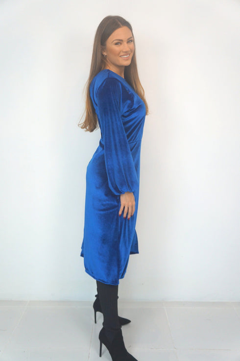 The Velvet Pixie Dress - Blue Velvet dubai outfit dress brunch fashion mums
