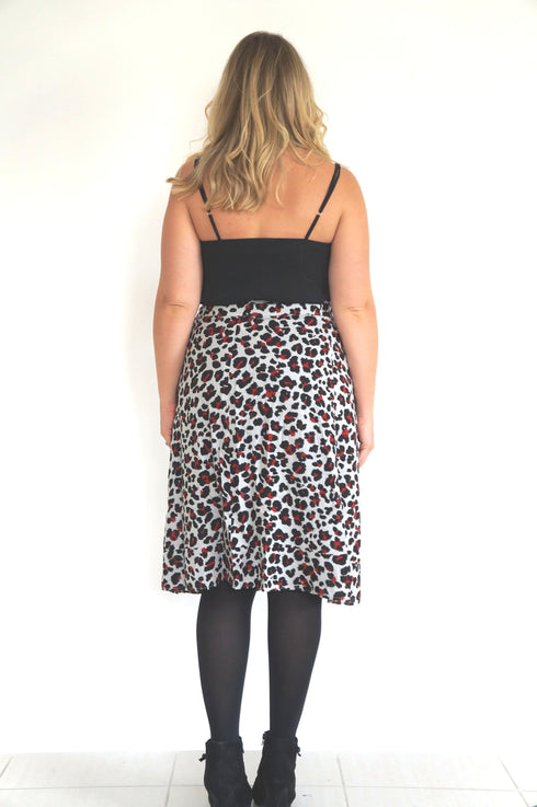 The Wrap Skirt - Grey Maroon Animal dubai outfit dress brunch fashion mums