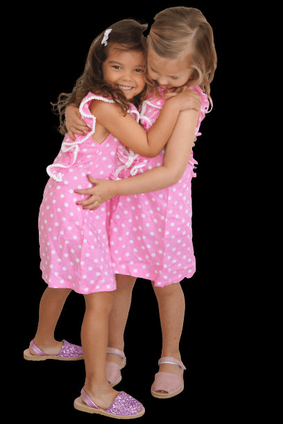 Top The Little Fifi Ruffle Dress - Baby Pink White Polka Dots dubai outfit dress brunch fashion mums