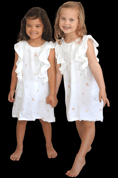 Top The Little Fifi Ruffle Dress - Mini White Beach dubai outfit dress brunch fashion mums