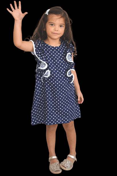 Top The Little Fifi Ruffle Dress - Navy White Stars dubai outfit dress brunch fashion mums