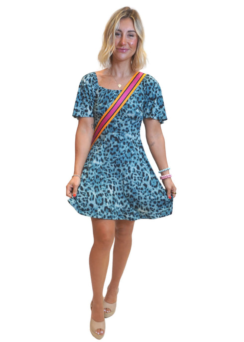The Fairground Dress - Turquoise Animal
