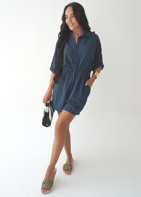 The Vicki Romper - Cy Navy