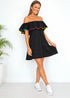 The Original Bardot Dress - Black & Mini Neon Pom-Poms