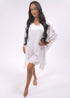 Beach Kaftan O/S The Beach Kaftan - White Silver Spots dubai outfit dress brunch fashion mums