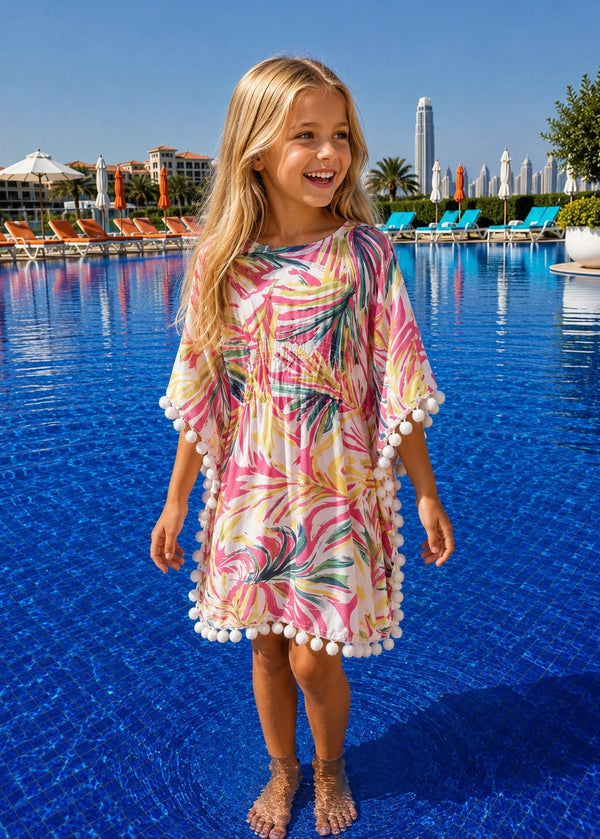 Beach Kaftan The Little Kaftan - Magenta Palms dubai outfit dress brunch fashion mums
