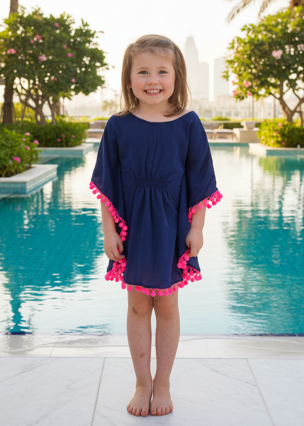 Beach Kaftan The Little Kaftan - Navy Blue dubai outfit dress brunch fashion mums