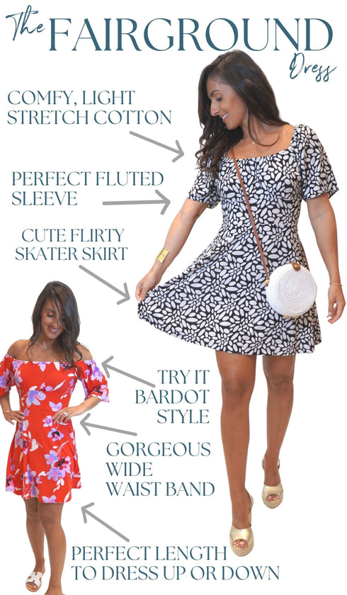 Dress The Fairground Dress - Black & White Ovals dubai outfit dress brunch fashion mums