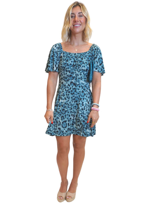 Dress The Fairground Dress - Turquoise Animal dubai outfit dress brunch fashion mums