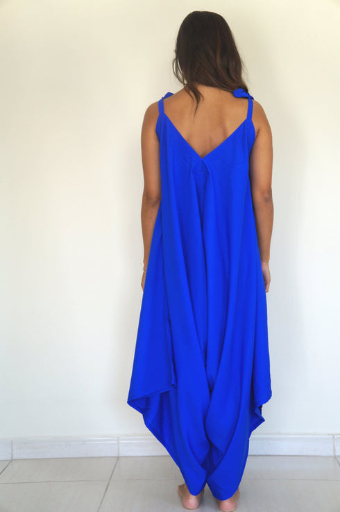 Dress O/S The Harem Jumpsuit - Royal Blue dubai outfit dress brunch fashion mums