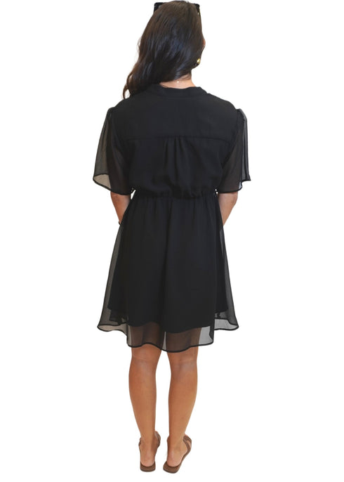 Dress The Lucia Dress - Black Chiffon dubai outfit dress brunch fashion mums