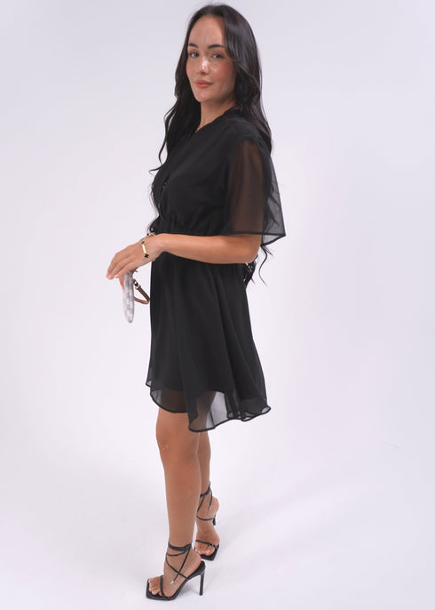 Dress The Lucia Dress - Black Chiffon dubai outfit dress brunch fashion mums