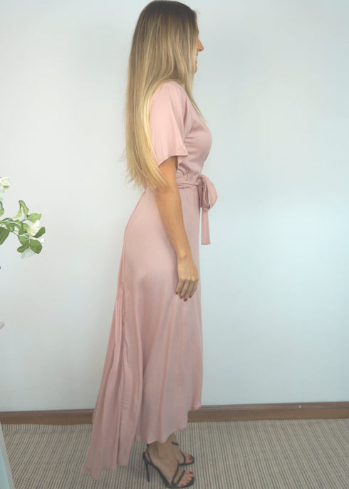 Dress The Maxi Wrap Dress - Dusty Pink dubai outfit dress brunch fashion mums
