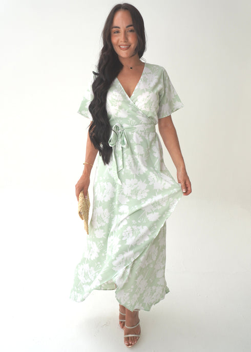 Dress The Maxi Wrap Dress - Fresh Bouquet dubai outfit dress brunch fashion mums