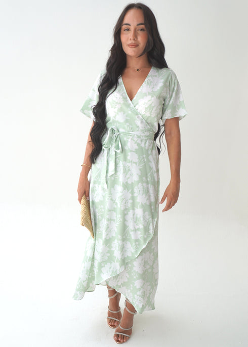 Dress The Maxi Wrap Dress - Fresh Bouquet dubai outfit dress brunch fashion mums