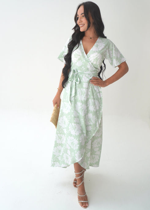 Dress The Maxi Wrap Dress - Fresh Bouquet dubai outfit dress brunch fashion mums