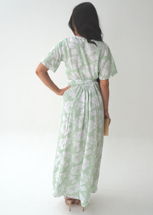 Dress The Maxi Wrap Dress - Fresh Bouquet dubai outfit dress brunch fashion mums