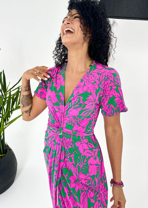 Dress The Maxi Wrap Dress - Pink Garden dubai outfit dress brunch fashion mums