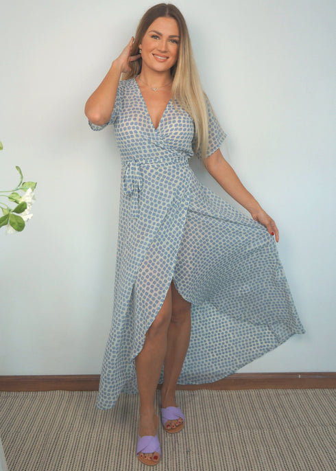 Dress The Maxi Wrap Dress - Santorini Circles dubai outfit dress brunch fashion mums
