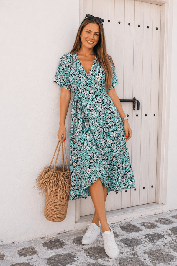 Dress The Midi Wrap Dress - Chalked Garden dubai outfit dress brunch fashion mums