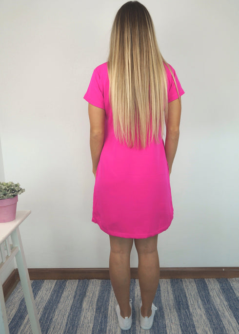 Dress The Mini Anywhere Dress - Hot Pink dubai outfit dress brunch fashion mums