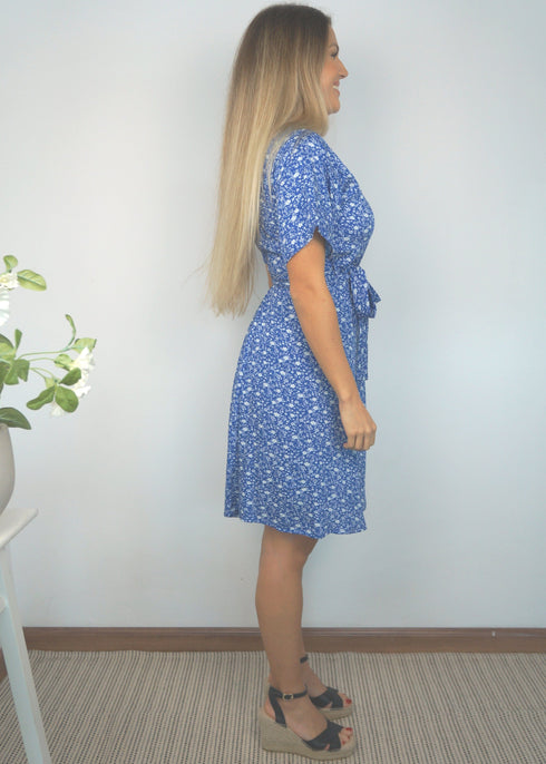 Dress The Mini Wrap Dress - Ditsy Royal dubai outfit dress brunch fashion mums