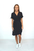 Dress The Mini Wrap Dress w/ Tie Sleeves - Midnight Black dubai outfit dress brunch fashion mums