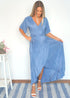 Dress The Pleated Wrap Dress - Slate Blue Pleats dubai outfit dress brunch fashion mums