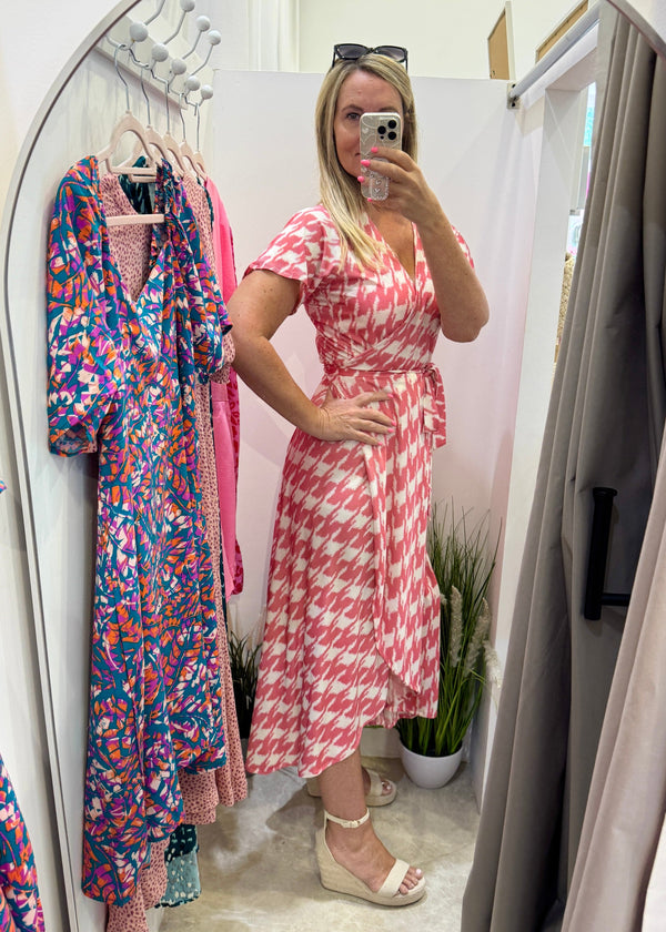 Dress The Pleated Wrap Dress - Strawberry Pleats dubai outfit dress brunch fashion mums