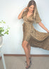 Dress The Satin Wrap Dress - Leopard Gold dubai outfit dress brunch fashion mums