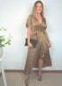 Dress The Satin Wrap Dress - Leopard Gold dubai outfit dress brunch fashion mums