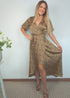 Dress The Satin Wrap Dress - Leopard Gold dubai outfit dress brunch fashion mums