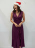 Dress The Sleeveless Midi Wrap Dress - Mulberry Satin dubai outfit dress brunch fashion mums