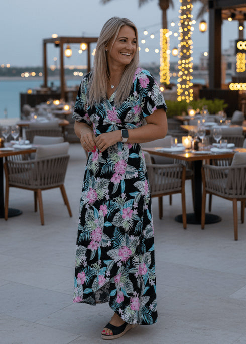 Dress The Stretch Wrap Dress - Tropical Dream dubai outfit dress brunch fashion mums