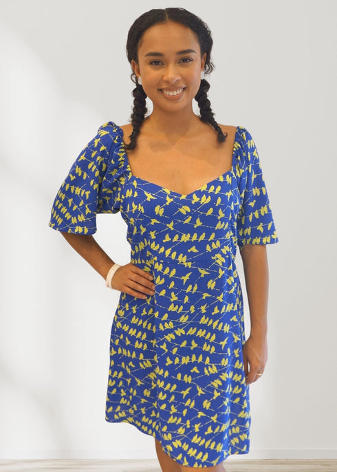 Dress The Summertime Mini - Blue Yellow Birds dubai outfit dress brunch fashion mums