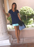 Dress The V Mini Anywhere Dress - Perfect Navy w/ Aqua Colour Block dubai outfit dress brunch fashion mums