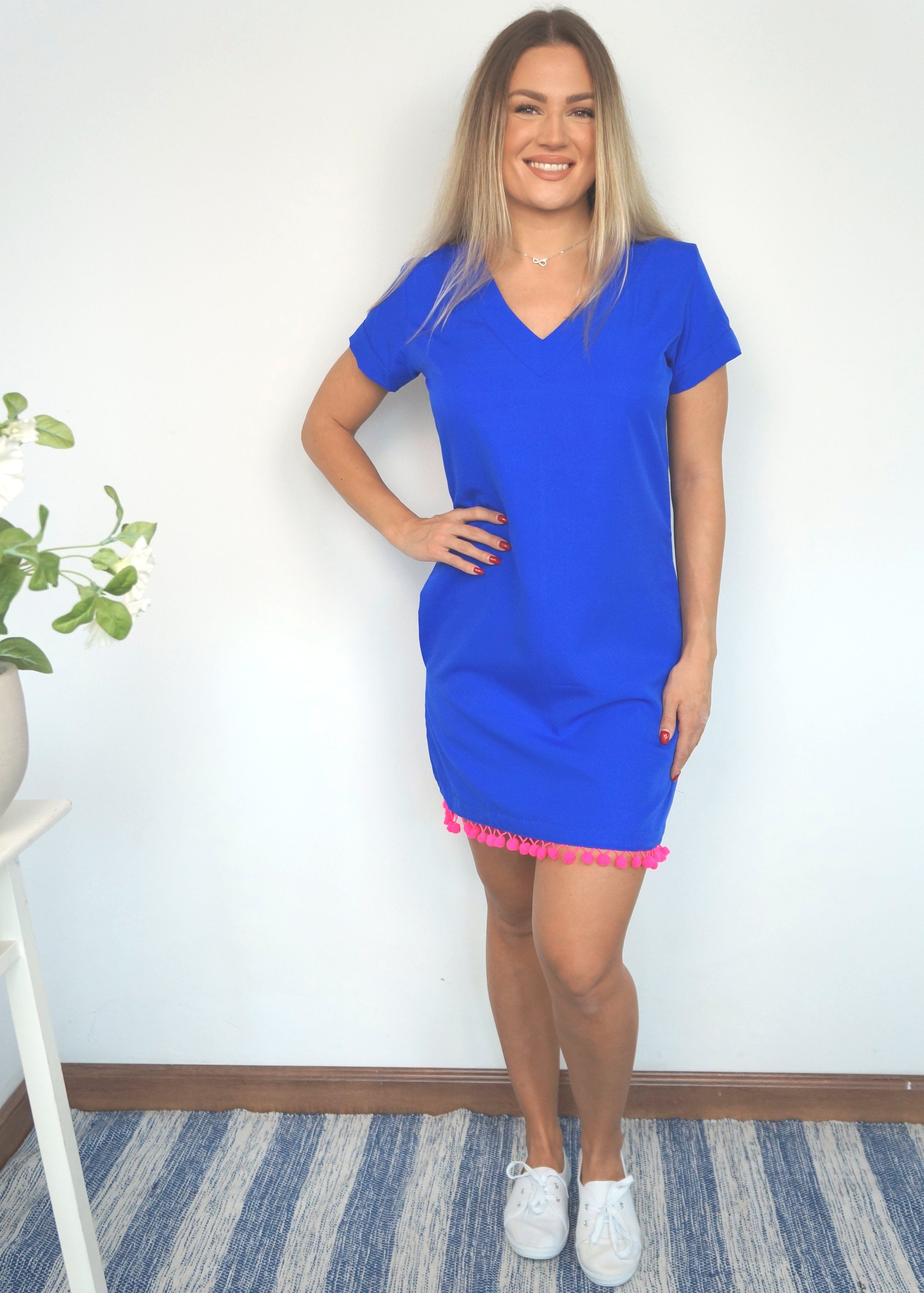 neon blue t shirt dress Neon Tshirt Dress