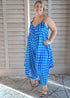 Jumpsuit O/S The Harem Jumpsuit - Royal Blue Polka dubai outfit dress brunch fashion mums