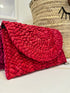 Red Rattan Clutch Bag dubai outfit dress brunch fashion mums