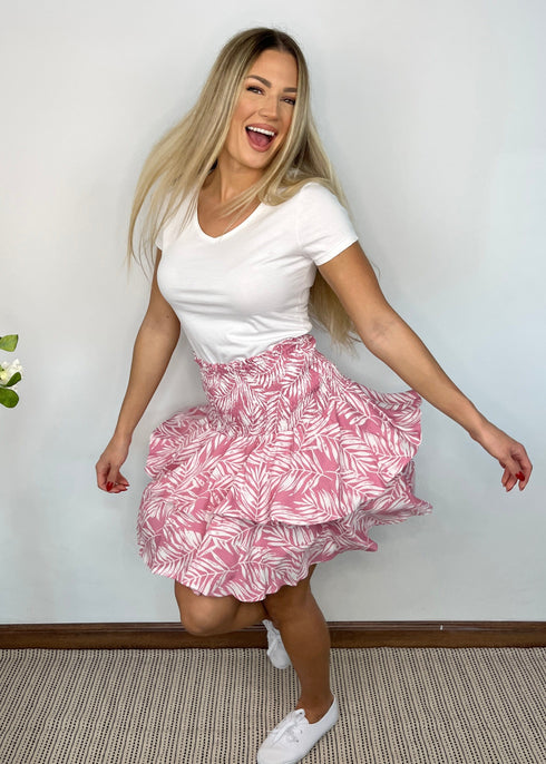 Skirt The Ditsy Skirt - Pink Palms dubai outfit dress brunch fashion mums