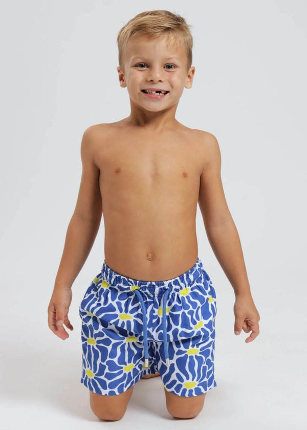 The Boy's Swim Shorts - Blue Flowers dubai outfit dress brunch fashion mums