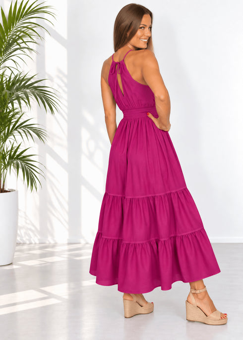 The California Maxi - Cy Magenta dubai outfit dress brunch fashion mums