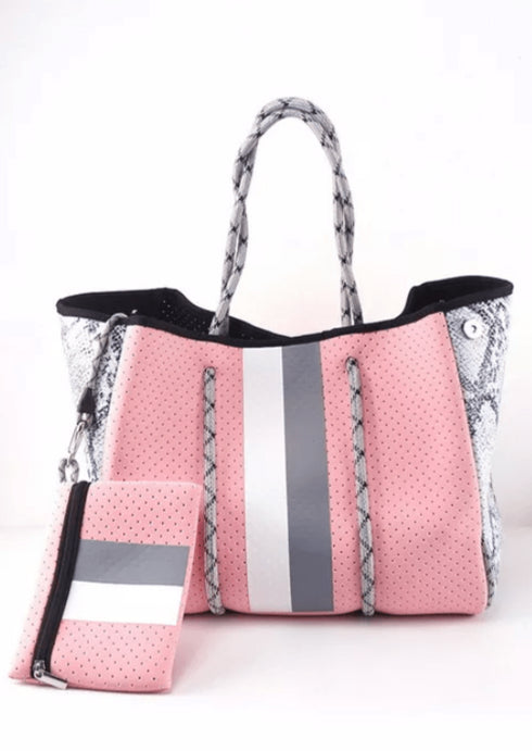 The Everything Bag - Baby Pink Grey Snake dubai outfit dress brunch fashion mums